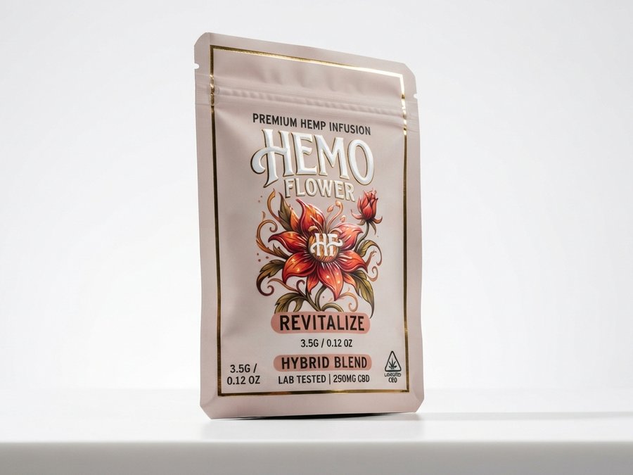 Spot UV mylar bag showing high-gloss UV coating detail over matte laminate finish